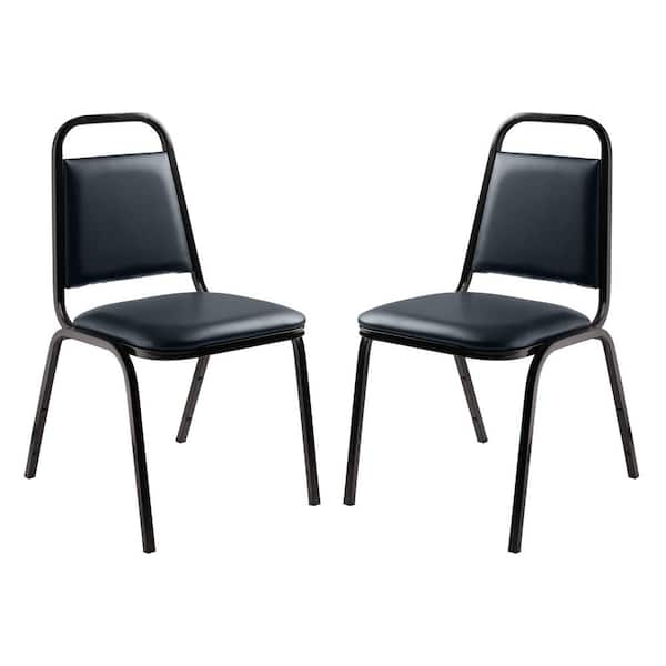  OEF Furnishings Vinyl Upholstered Stack Banquet Chair, Black :  Office Products