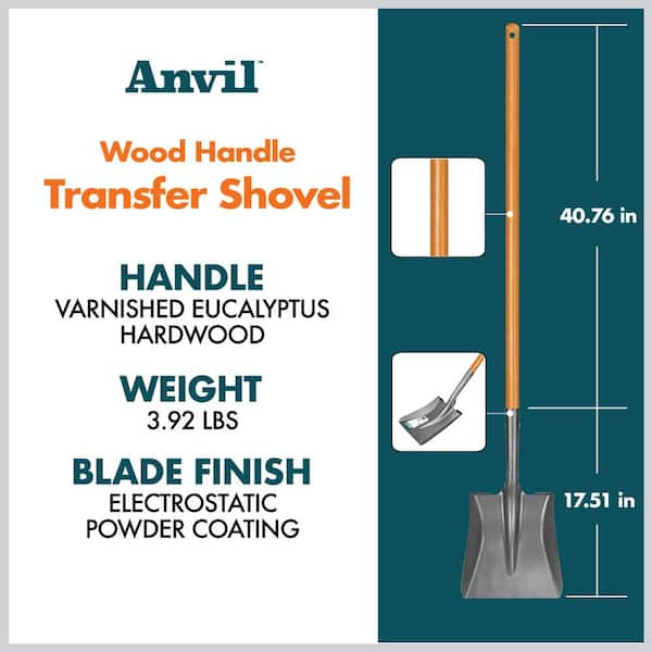 47 in. Wood Handle Carbon Steel Transfer Shovel