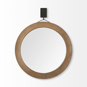 Large Round Brown Classic Mirror (43.50 in. H x 43.50 in. W)