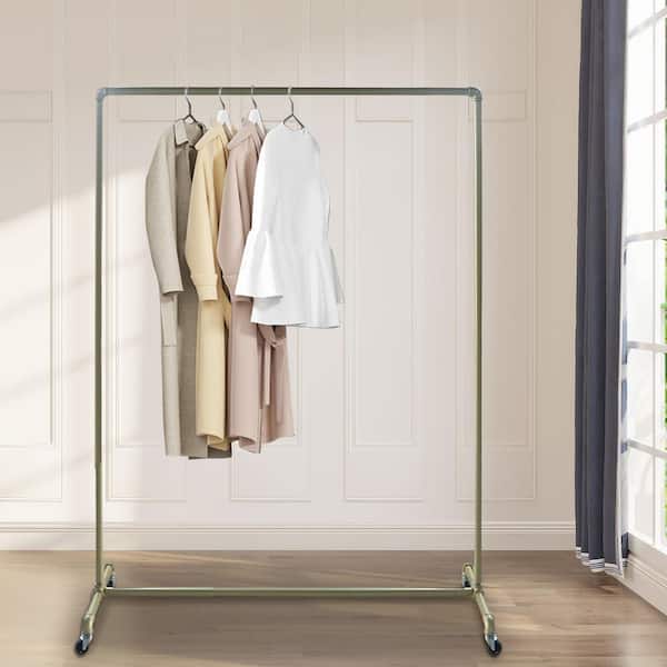 URTR White Garment Coat Rack Freestanding Hanger Double Rods 2
