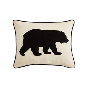 Bear Natural Beige Cotton 16 in. x 20 in. Breakfast Pillow Cover