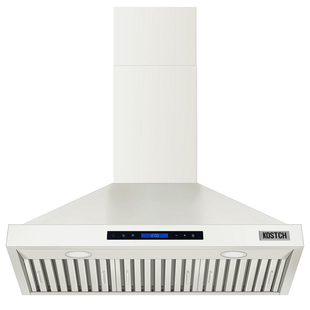 36 in. Wall Mount Range Hood, 600 CFM Convertible in White with LED Lights and Touch Control price history on PriceWatchPro