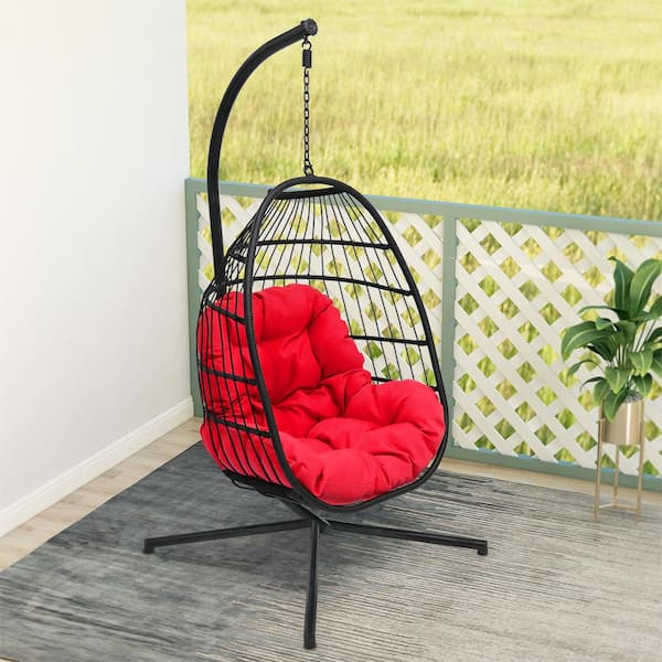 Maypex Wicker Hanging Basket Outdoor, Hanging Patio Swing With Stand