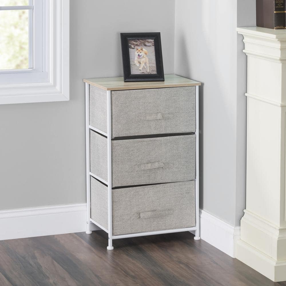 Basics Fabric 3-Drawer Storage Organizer Unit for Closet Bronze