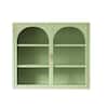 WELLFOR Woven 28 in. W x 9 in. D x 24 in. H Bathroom Storage Wall Cabinet in Green GZ-SBB28GE