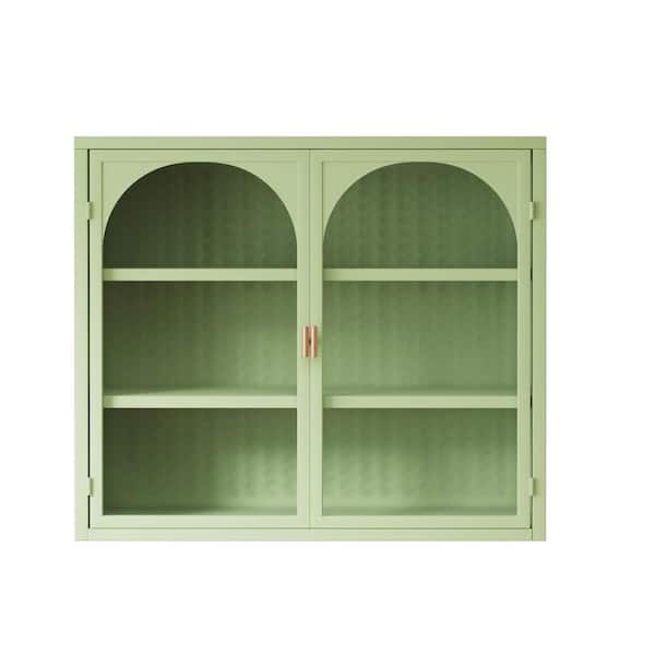 Woven 28 in. W x 9 in. D x 24 in. H Bathroom Storage Wall Cabinet in Green