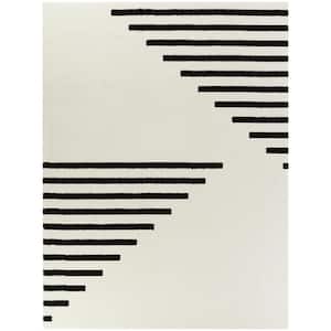 Walsh White 8 ft. x 10 ft. Modern Striped Area Rug