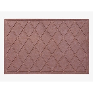 A1HC Diamond Light Brown 24 in. x 36 in. Eco-Poly Scraper Mats with Anti-Slip Fabric Finish and Tire Crumb Backing