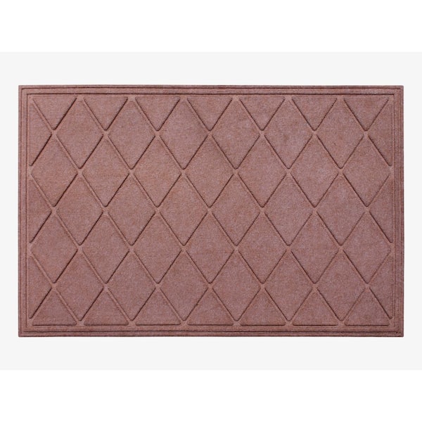 Unbranded A1HC Diamond Light Brown 24 in. x 36 in. Eco-Poly Scraper Mats with Anti-Slip Fabric Finish and Tire Crumb Backing