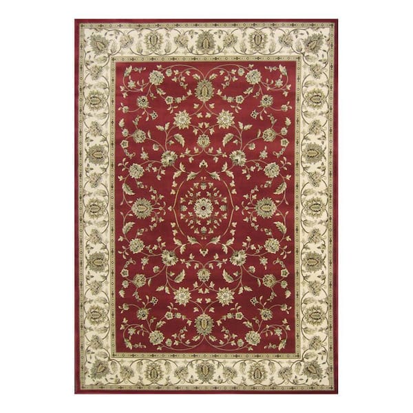 Kurdamir Damask 8 ft. x 11 ft. Crimson Area Rug