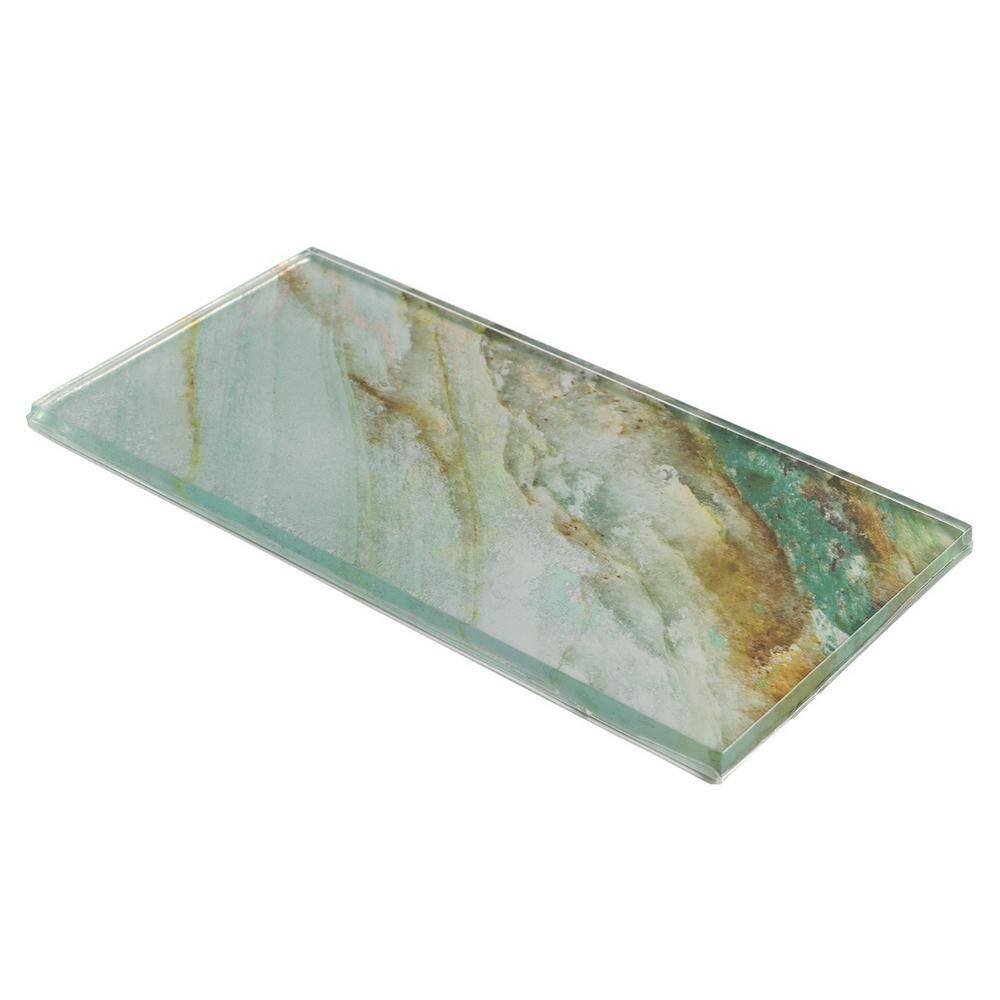 Astral Glass Emerald Polished Rectangular Wall Tile