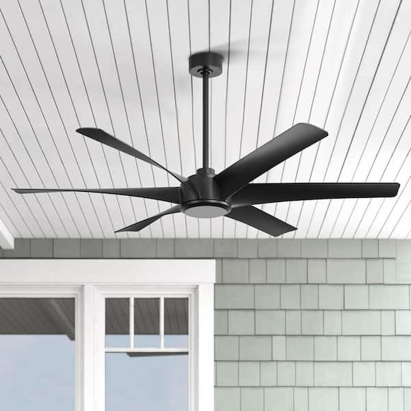 Hector II 65 in. 6 Fan Speeds Black Ceiling Fan with Remote Control Included