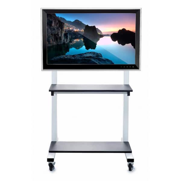 Luxor Crank Adjustable Flat Panel TV Cart in White