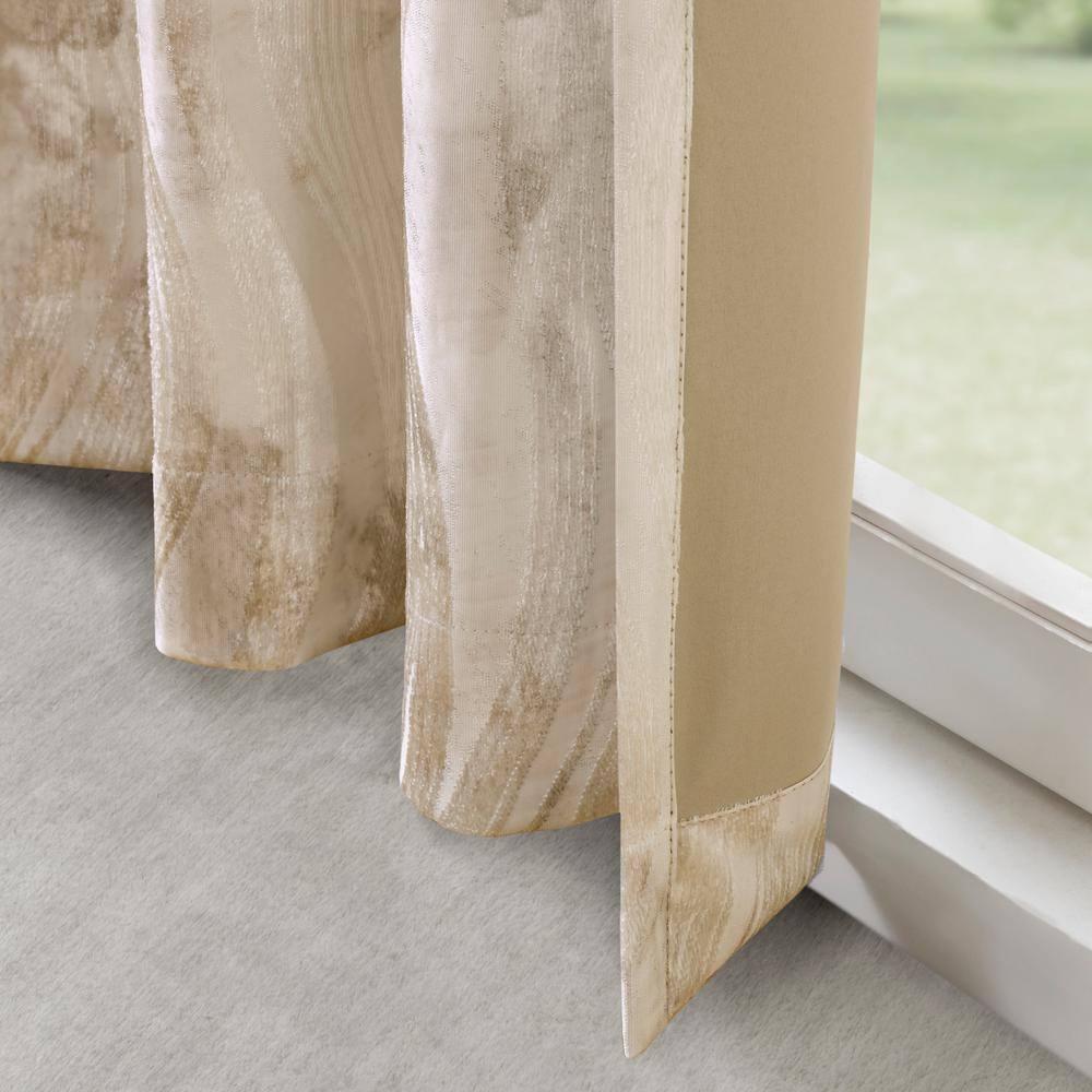 Ivory Ground Length Blackout Grommet Top Drapes
