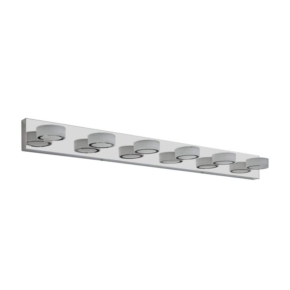 Modern 45 in. 6-Light Chrome LED Vanity Light with Adjustable Light Brightness, Sleek Bathroom Wall Light Fixture price history on PriceWatchPro
