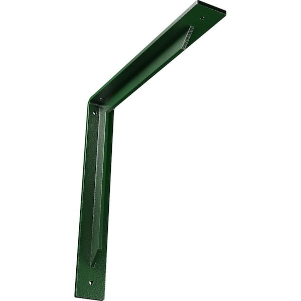 Ekena Millwork 2 in. x 14 in. x 14 in. Steel Hammered Deep Green Stockport Bracket