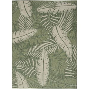 Garden Oasis Green Ivory 4 ft. x 6 ft. Nature-inspired Contemporary Area Rug