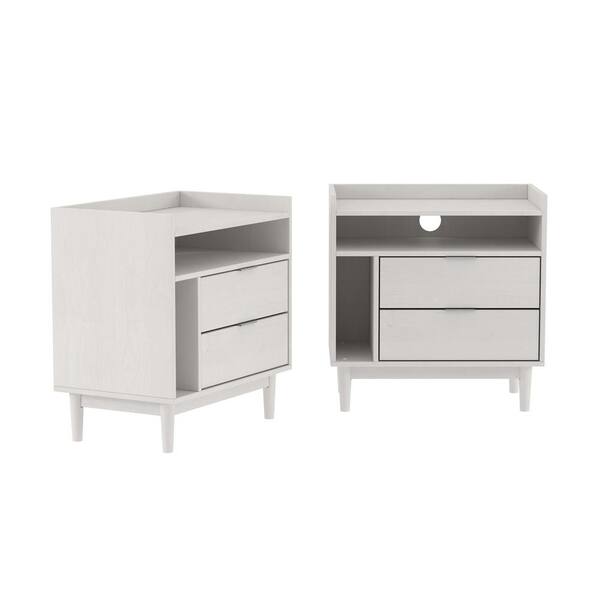 Walker Edison Furniture Company 2-Drawer White Solid Wood Walker Edison Furniture Company 2-Drawer White Solid Wood