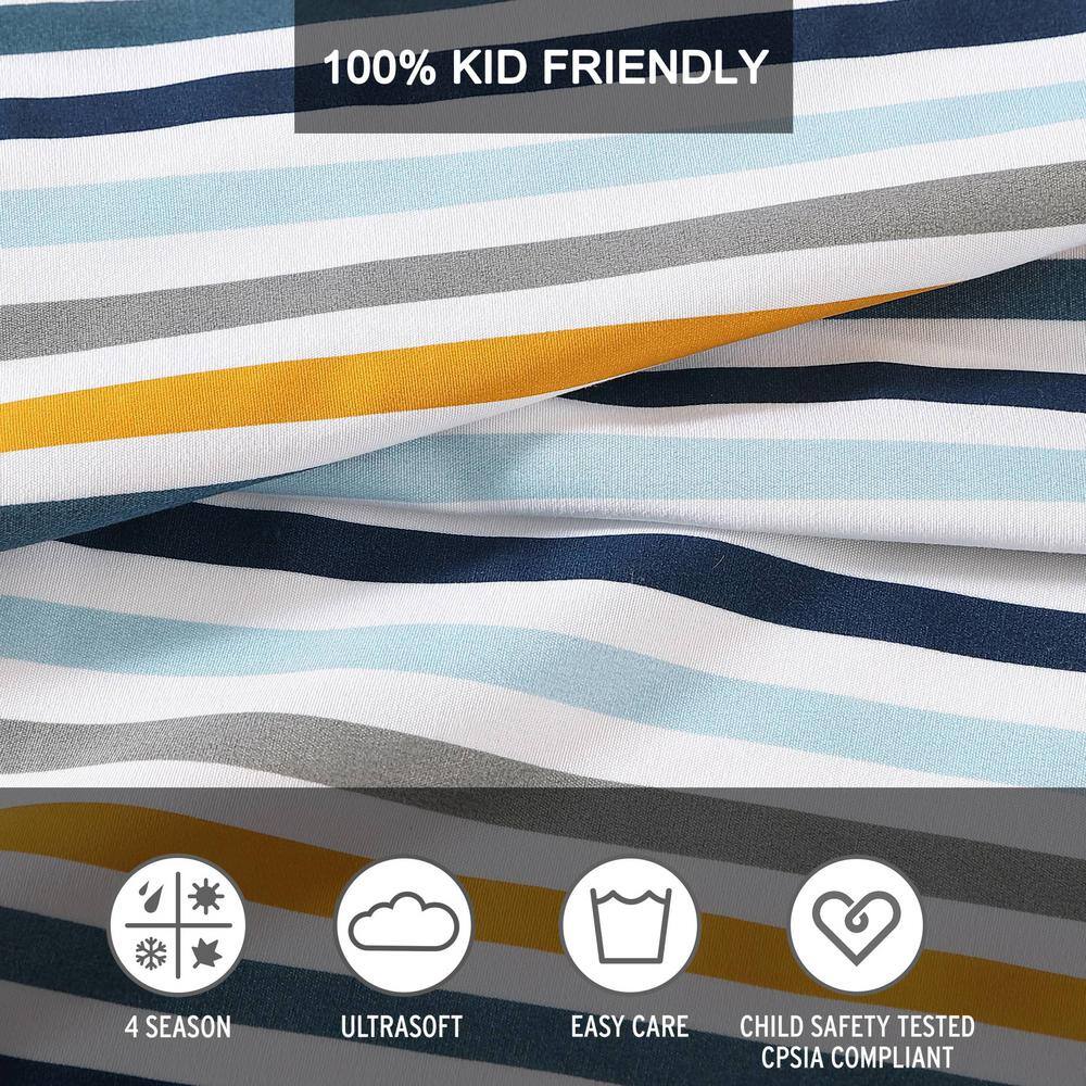 Full Vivid Stripe Polyester Microfiber Kids Sheet Set