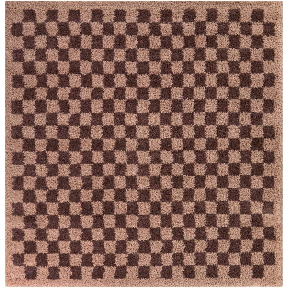 Covey Burgundy/Blush 7 ft. x 7 ft. Geometric Square Area Rug price history on PriceWatchPro