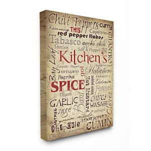 16 in. x 20 in. "Kitchen Spice Typography" by Carole Stevens Printed Canvas Wall Art