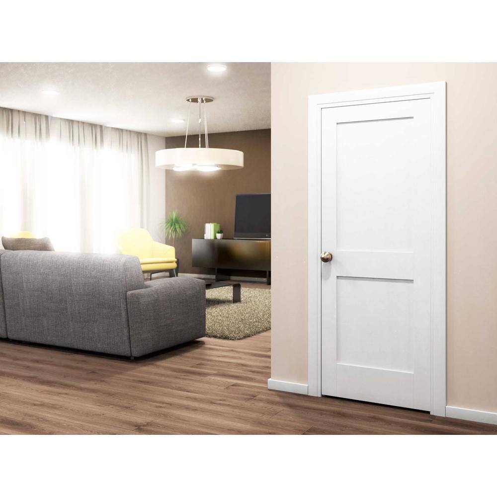 80" x 24" White Primed Pine 2-Panel Interior Slab Door
