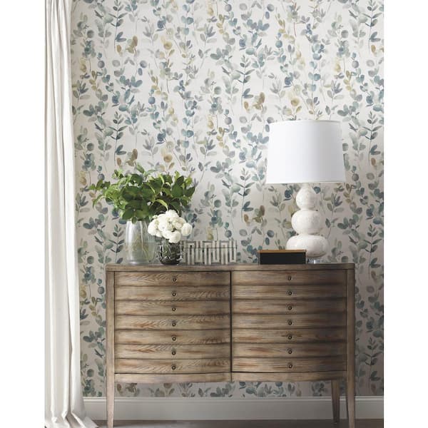 Joyful Eucalyptus Turquoise Wallpaper