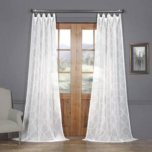 Marseille Shell Solid Rod Pocket Sheer Curtain - 50 in. W x 96 in. L