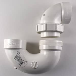 1-1/2 in. DWV PVC P-Trap with Union and Plastic Nut