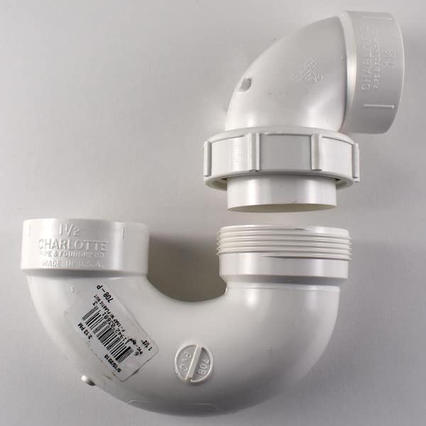 Charlotte Pipe 1-1/2 in. DWV PVC P-Trap with Union and Plastic Nut