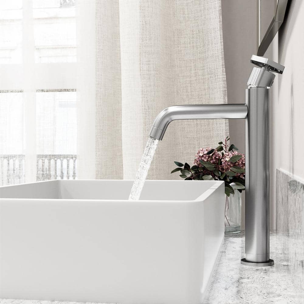 Magnolia Matte White Stone Rectangular Vessel Sink with Faucet