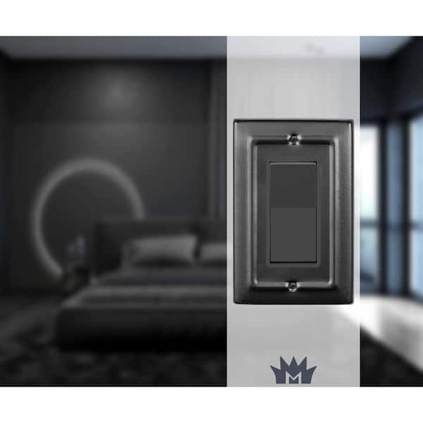 Architectural 1-Gang Black Decorator/Rocker Metal Wall Plate (2-Pack)
