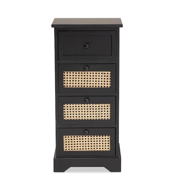Baxton Studio Dacey Espresso and Natural Brown Accent Storage Cabinet