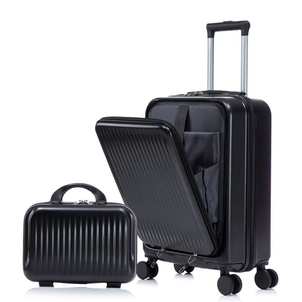 Boyel Living 2-Piece Black ABS Hardside Spinner Luggage Set with Boyel Living 2-Piece Black ABS Hardside Spinner Luggage Set with