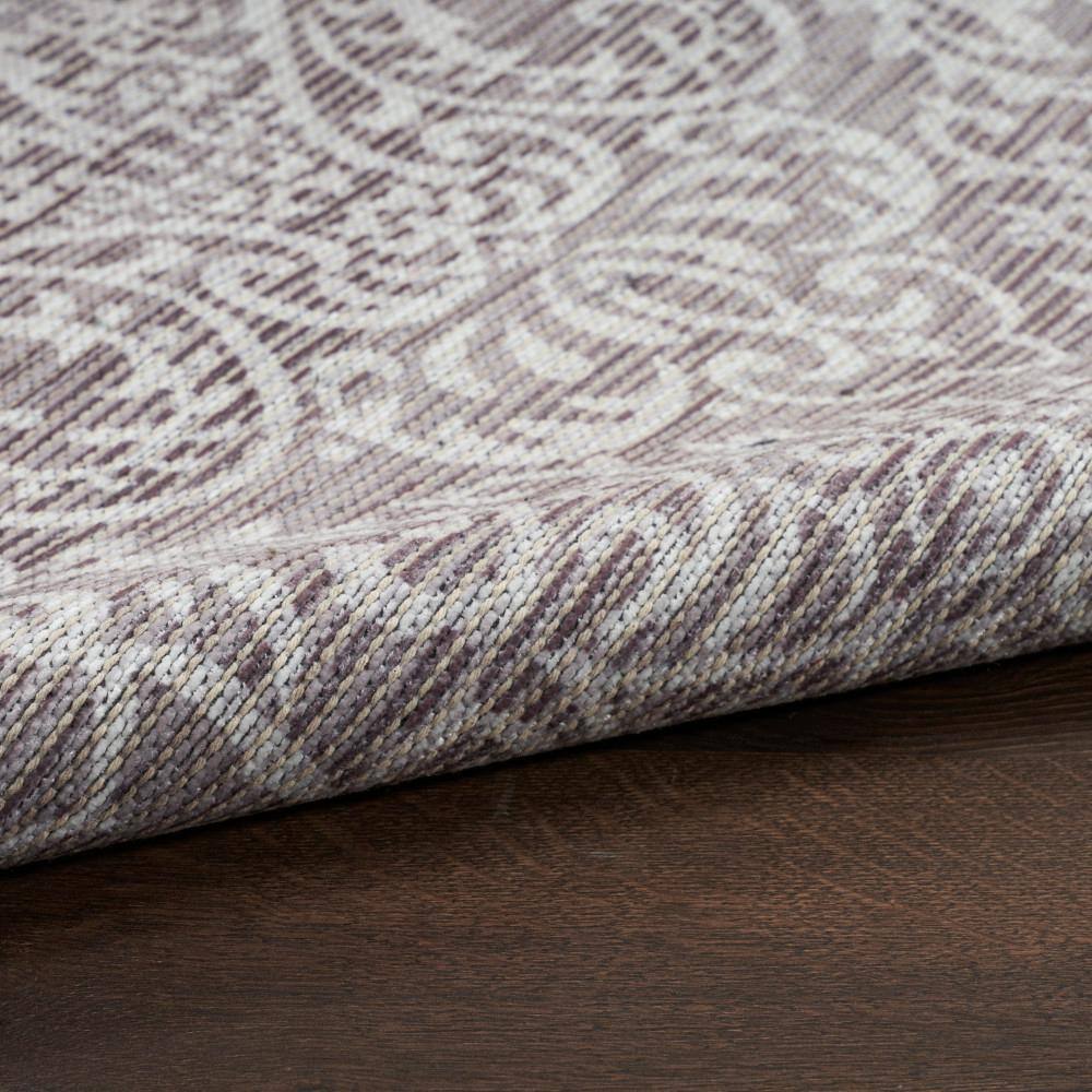 Stone Gray Damask Washable Chenille Area Rug 7'10" x 9'10"