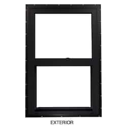 Ply Gem 23.5 in. x 35.5 in. 500 Series Black Vinyl Single Hung Window with White Int, HPSC Glass and Screen