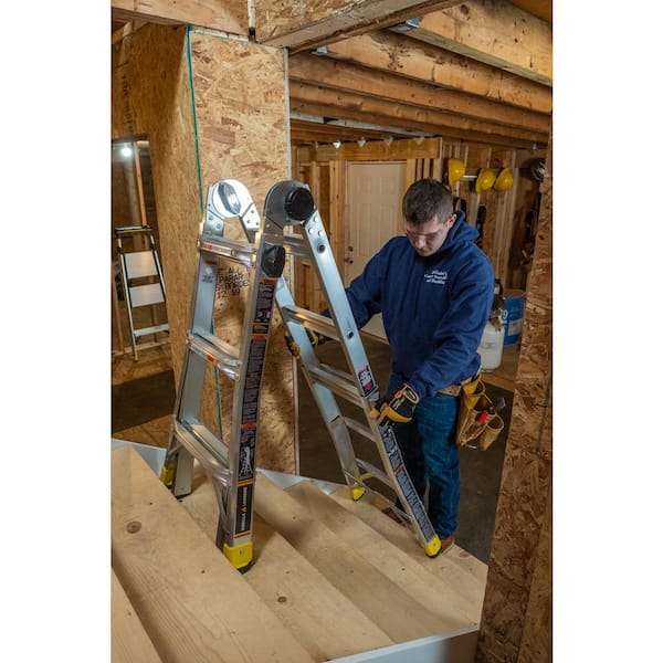 14 ft. Reach MPXA Multi-Position Ladder/2-Step Aluminum Step Stool (Combo-Pack)