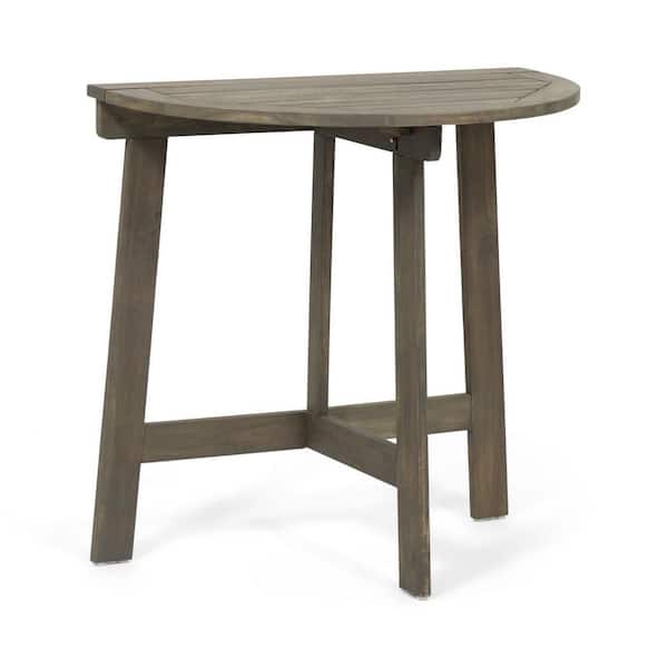 Anky Grey Wood Half Round 30 in. H Outdoor Coffee Table