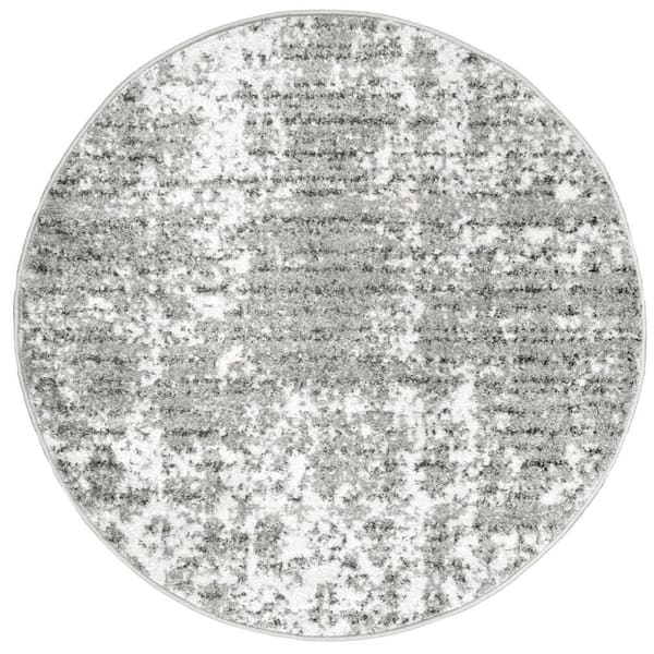 Deedra Misty Contemporary Gray 4 ft. Round Rug