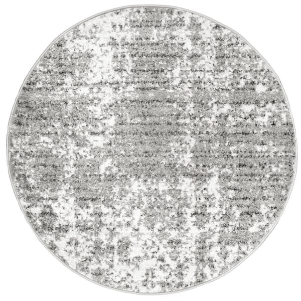 nuLOOM Deedra Misty Contemporary Gray 5 ft. Round Rug BDSM08A-R505 ...