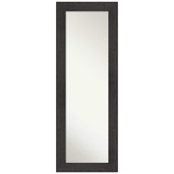 Amanti Art Large Rectangle Distressed Brown/Tan Modern Mirror (53.38 in. H x 19.38 in. W)