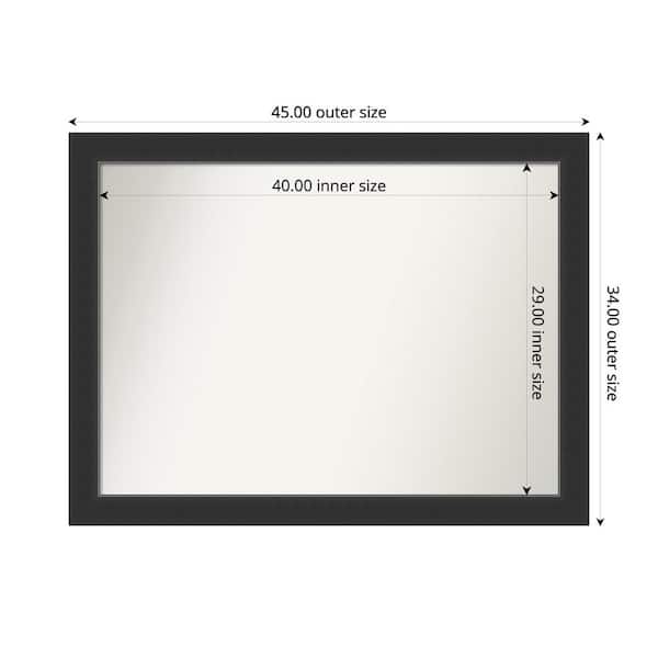 Corvino Black 45 in. x 34 in. Custom Non-Beveled Wood Framed Bathroom Vanity Wall Mirror