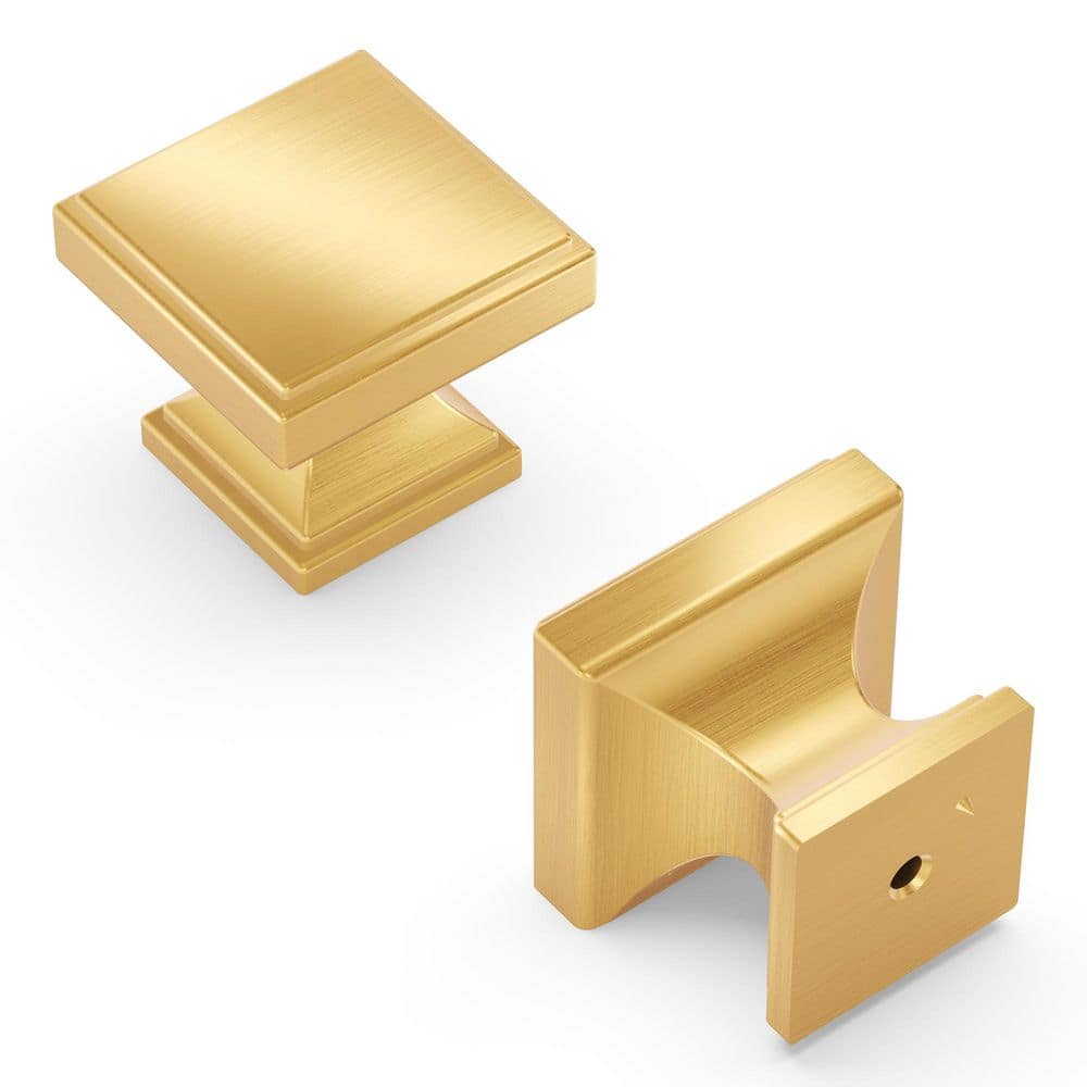 Brownstone Collection Knob 1.38 Inch x 1.38 Inch Brushed Golden Brass Finish Square Cabinet Knob price history on PriceWatchPro