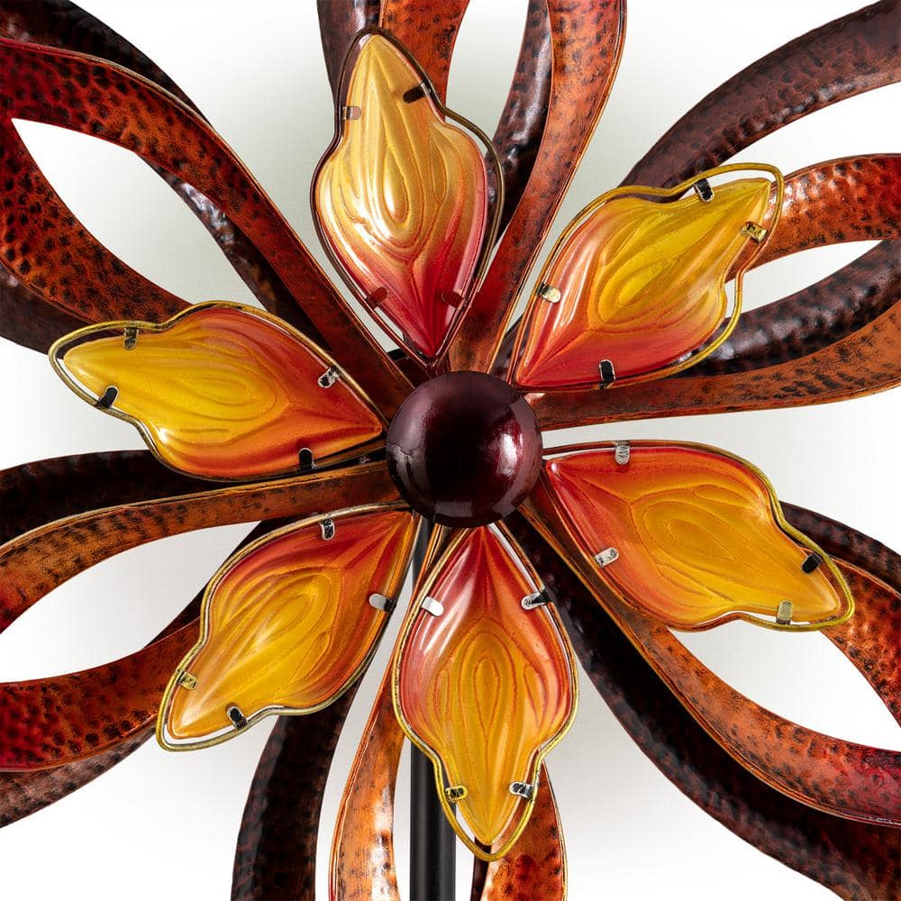 96" Brown Iron and Glass Dual Kinetic Garden Spinner
