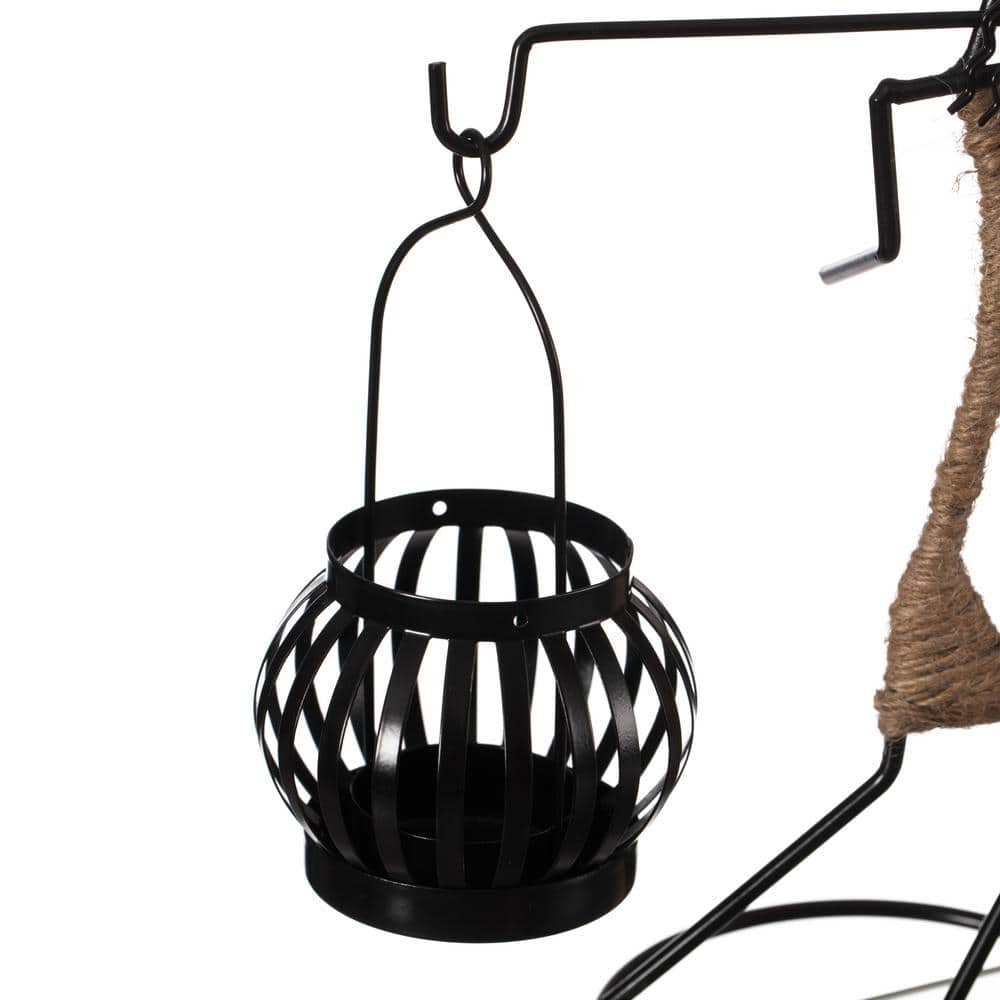 Modern Elegance 10" Wire Tea Light Lantern in Black