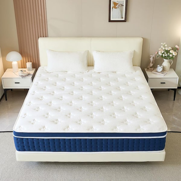 BedNew Hybrid Mattress Series King Medium Firm 12 in. Bed-in-a Box Mattress, Pillow Top, Pocket Spring