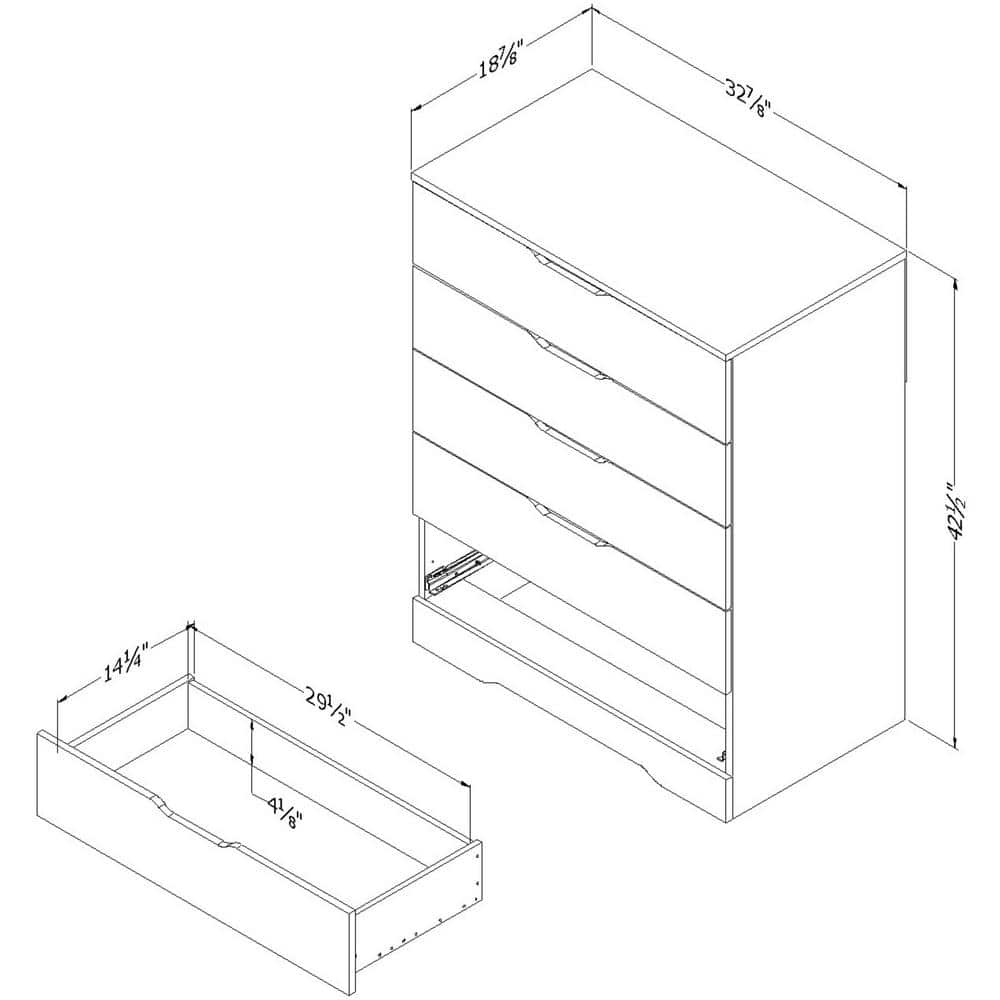 Black Oak Farmhouse 5-Drawer Vertical Chest