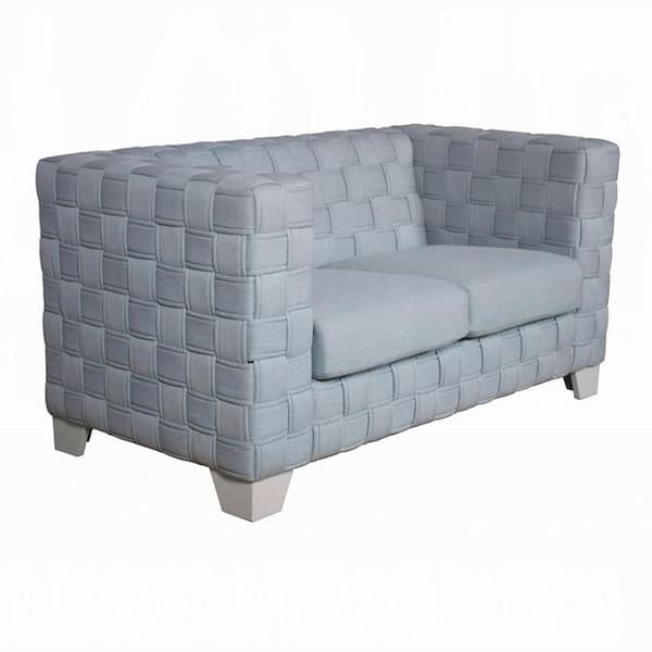 Reah 31 in. Chenille 2-Seater Tight Back Loveseat in White