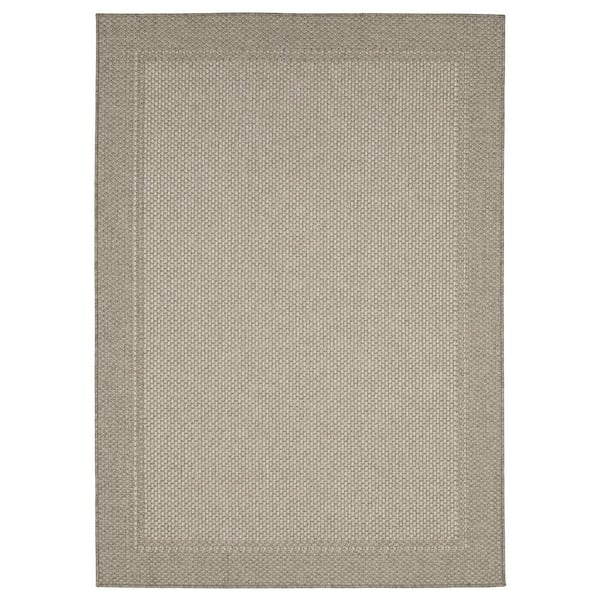 Cliffs Gray 8 ft. x 10 ft. Border Polypropylene Indoor/Outdoor Area Rug