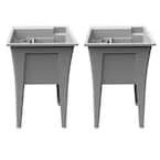 RUGGED TUB 24 In. X 22 In. Polypropylene Granite Laundry Sink With 2 ...